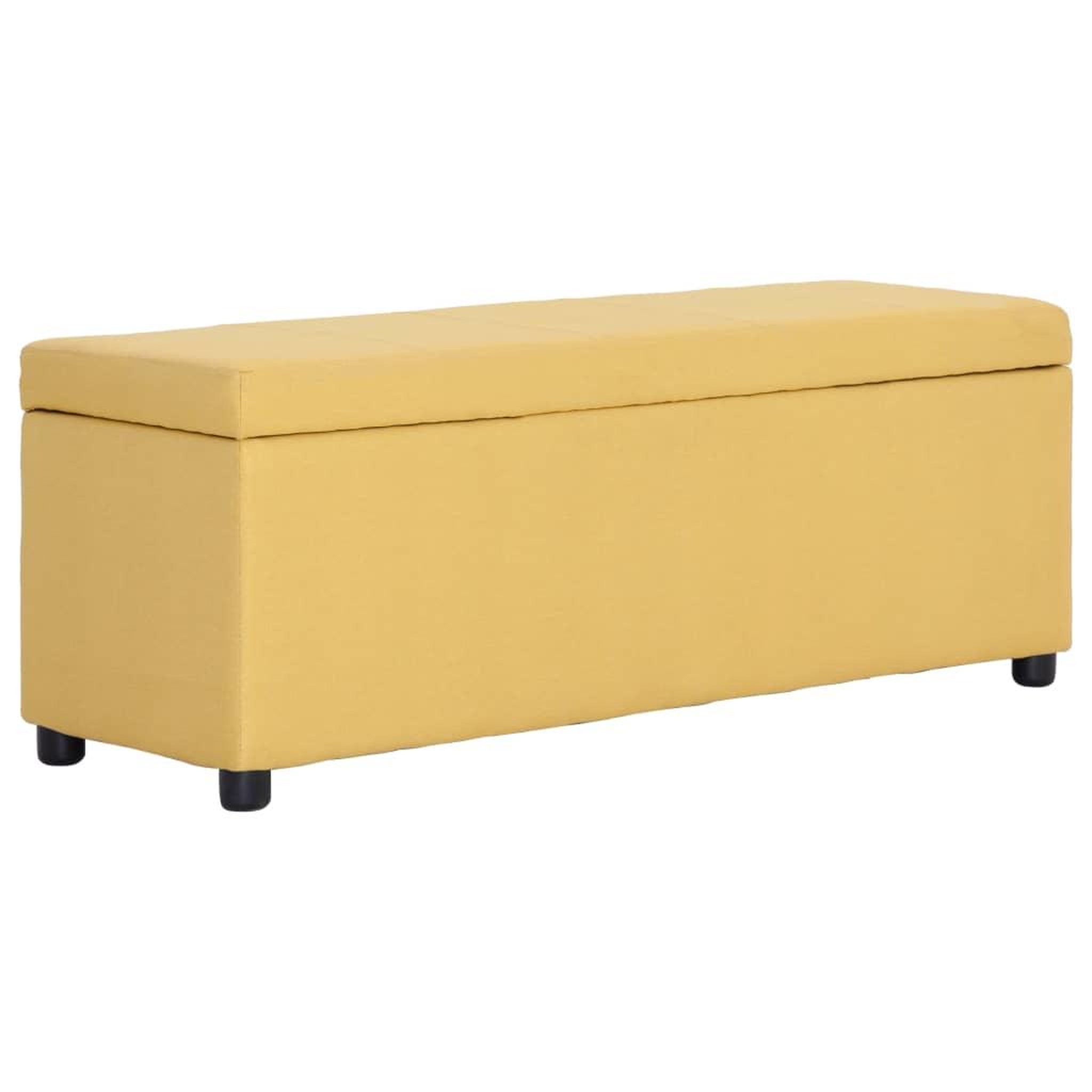 VIDAXL Banc avec compartiment de rangement 116 cm Jaune Polyester