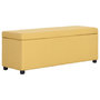 Voir la diapositive 1 : VIDAXL Banc avec compartiment de rangement 116 cm Jaune Polyester