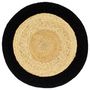 Voir la diapositive 2 : VIDAXL Napperons 4 pcs Naturel et noir 38 cm Jute et coton