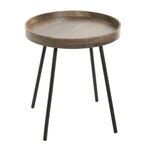 Paris Prix Table d'Appoint avec Rebord  Miranda  45cm Chêne Foncé & Noir