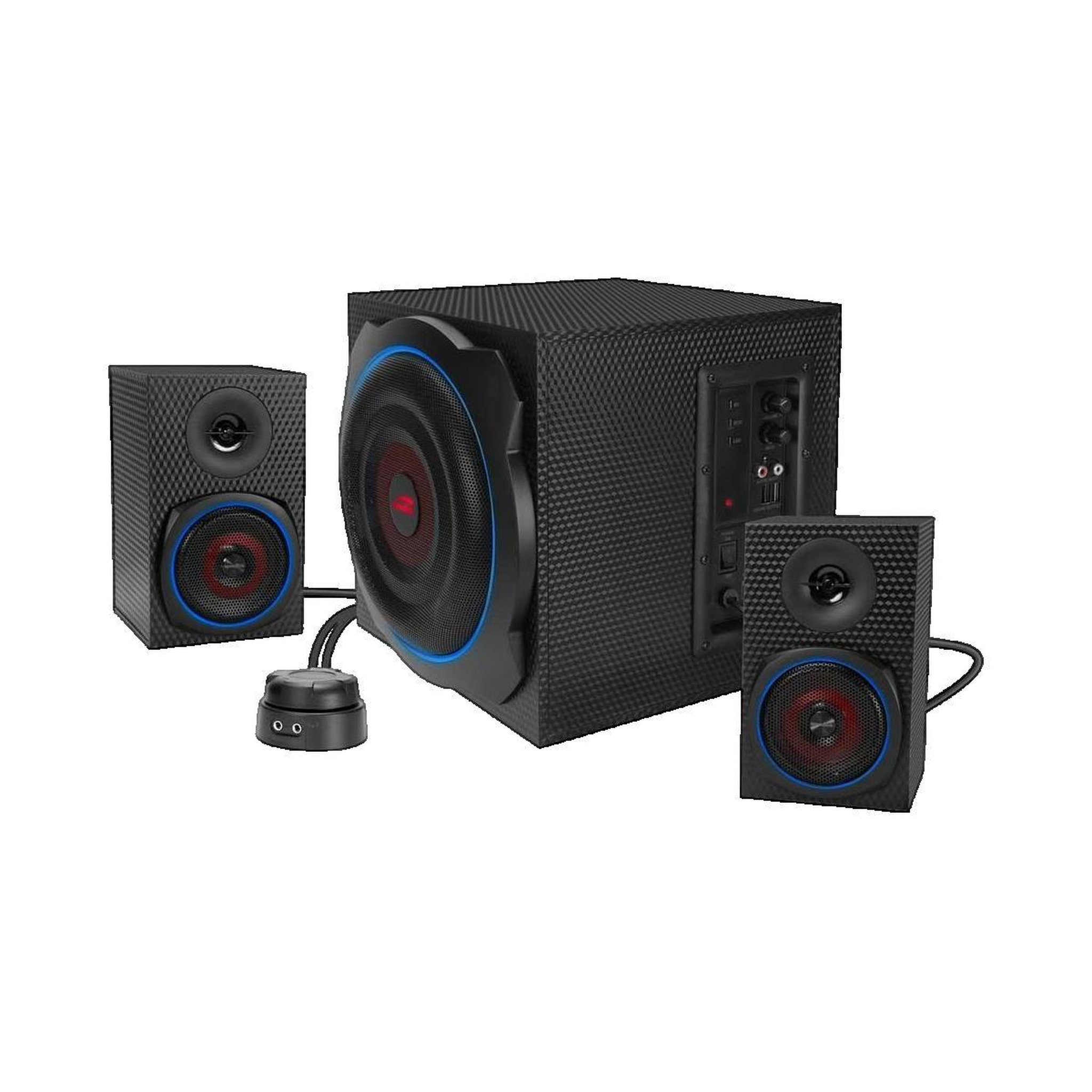 Voir la diapositive 2 : Speedlink Système d'enceintes actives Speed-Link Gravity Carbon RGB avec éclairage RGB personnalisable