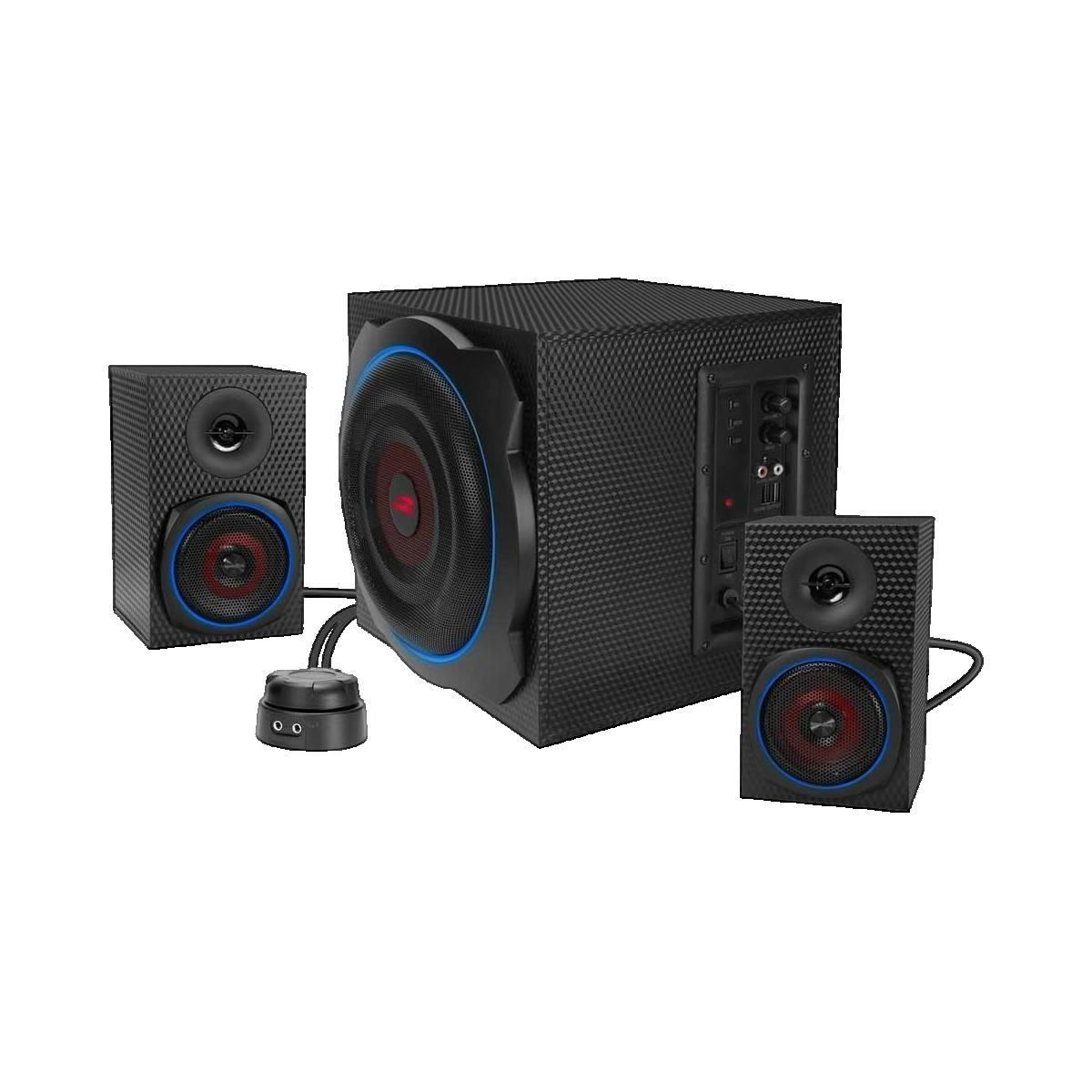 Speedlink Système d'enceintes actives Speed-Link Gravity Carbon RGB avec éclairage RGB personnalisable