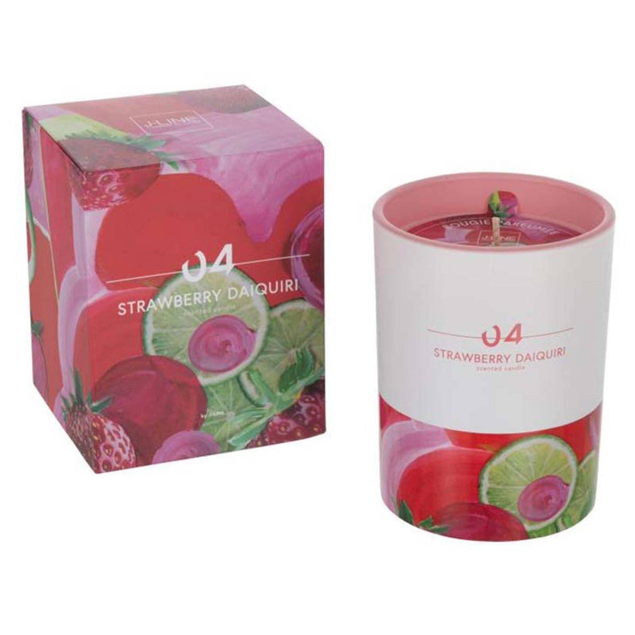 J-LINE Bougie parfumée  cocktail  11cm daiquiri fraise