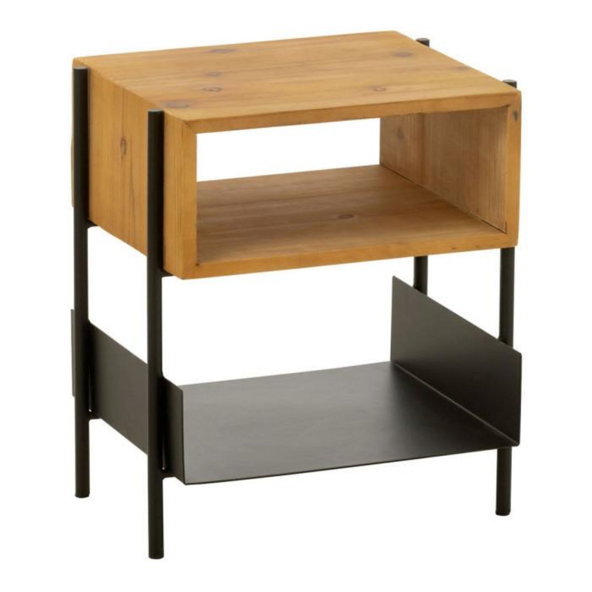 Paris Prix Table de Chevet en Bois  Tina  48cm Noir & Naturel