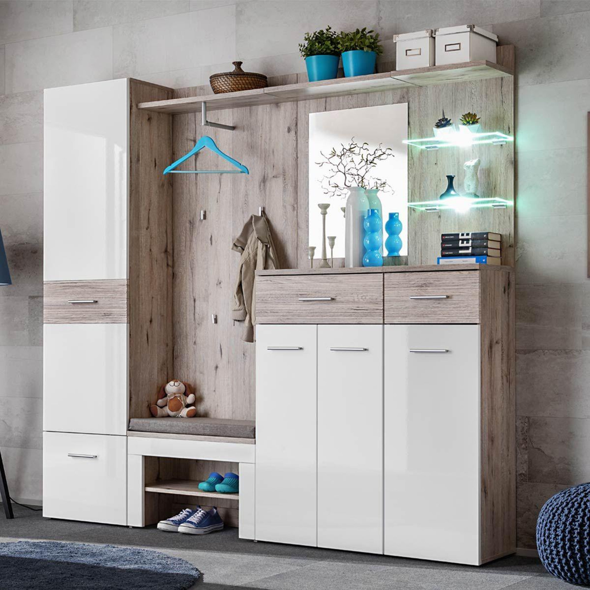 Paris Prix Ensemble dressing  gustavo iv  210cm naturel & blanc