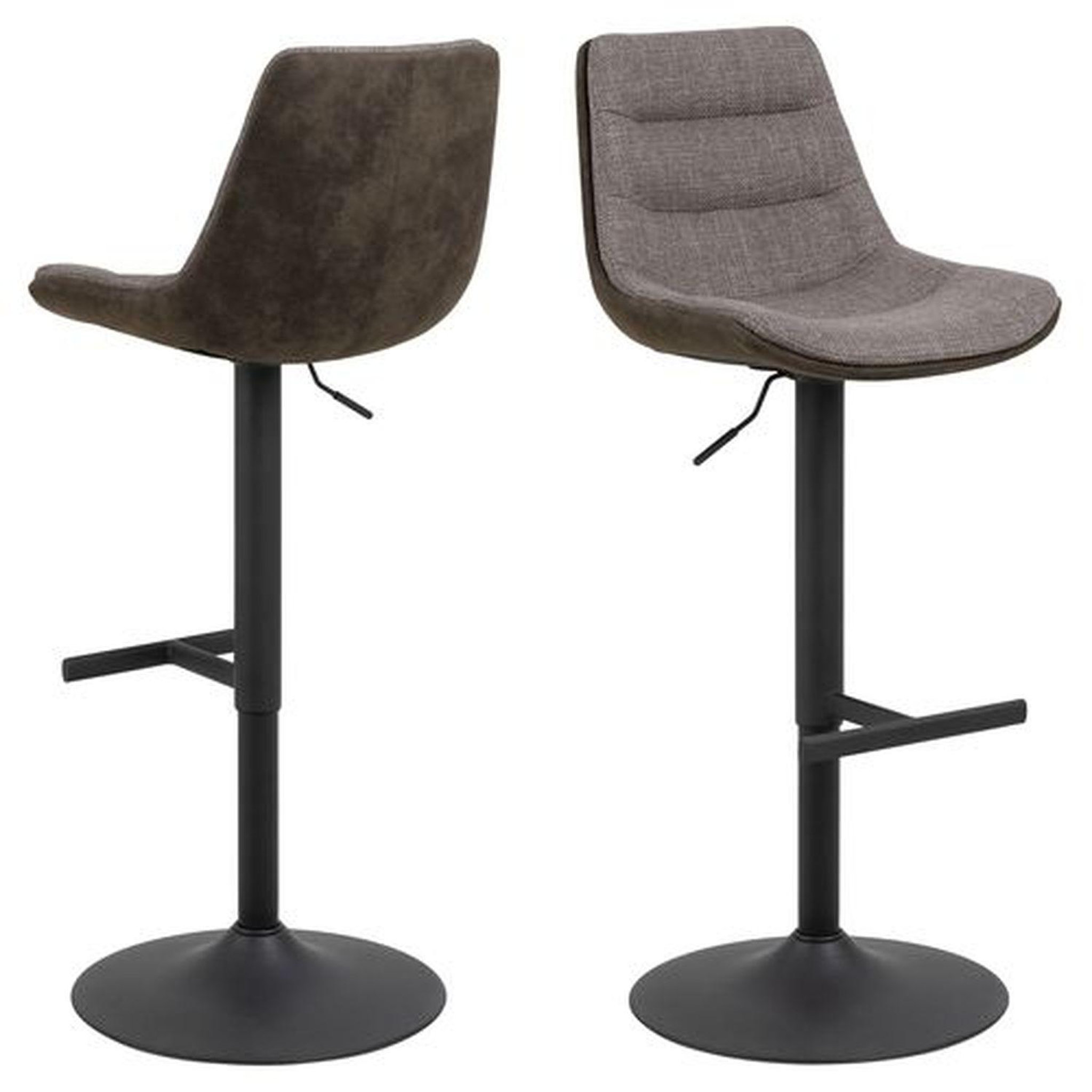 TOILINUX Lot de 2 tabourets de bar TORSTEN. Coloris disponibles : Gris, Beige