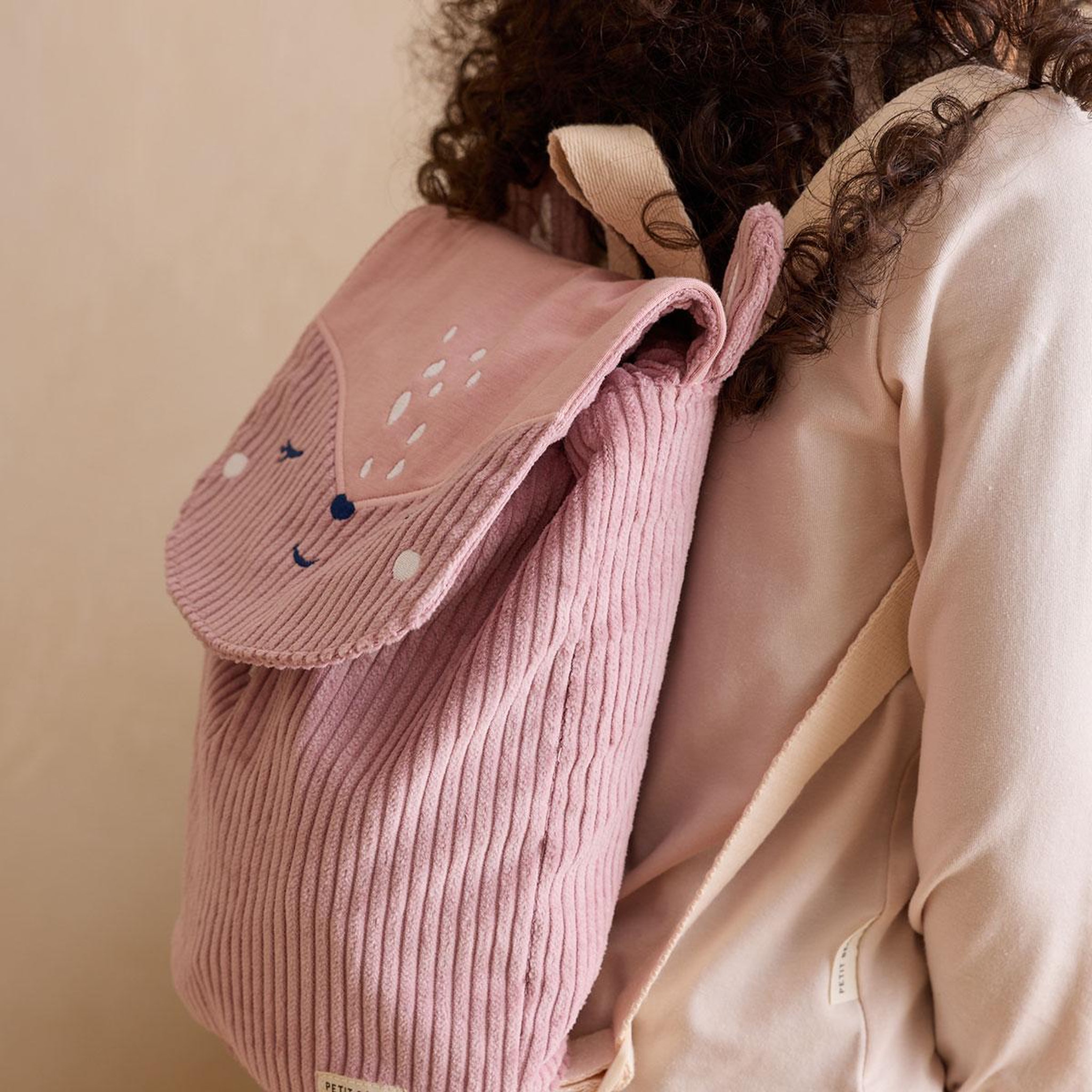 Voir la diapositive 6 : Petit Béguin Sac à dos enfant en velours côtelé Mona