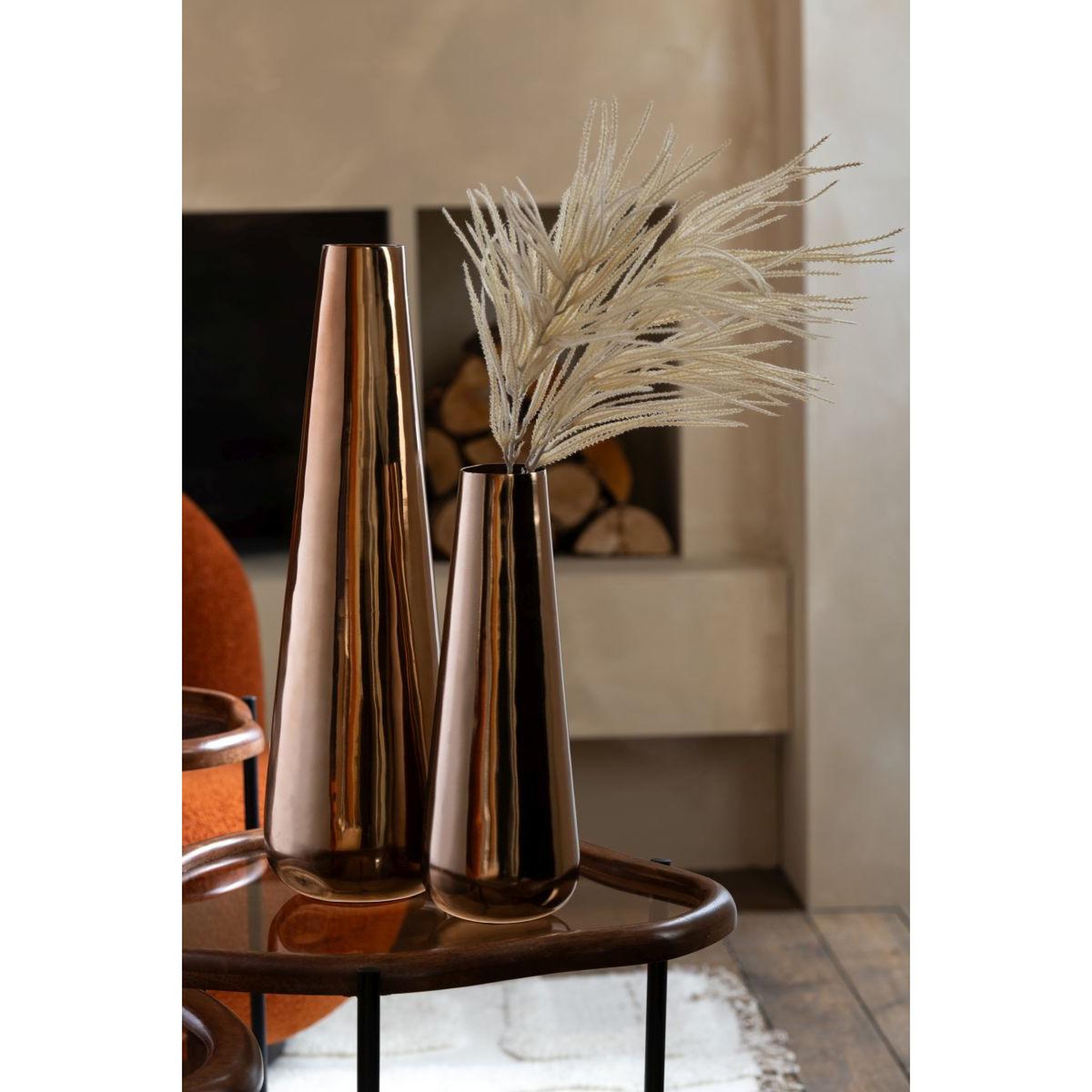 Voir la diapositive 3 : J-LINE Vase design en métal  moses  60cm rose doré