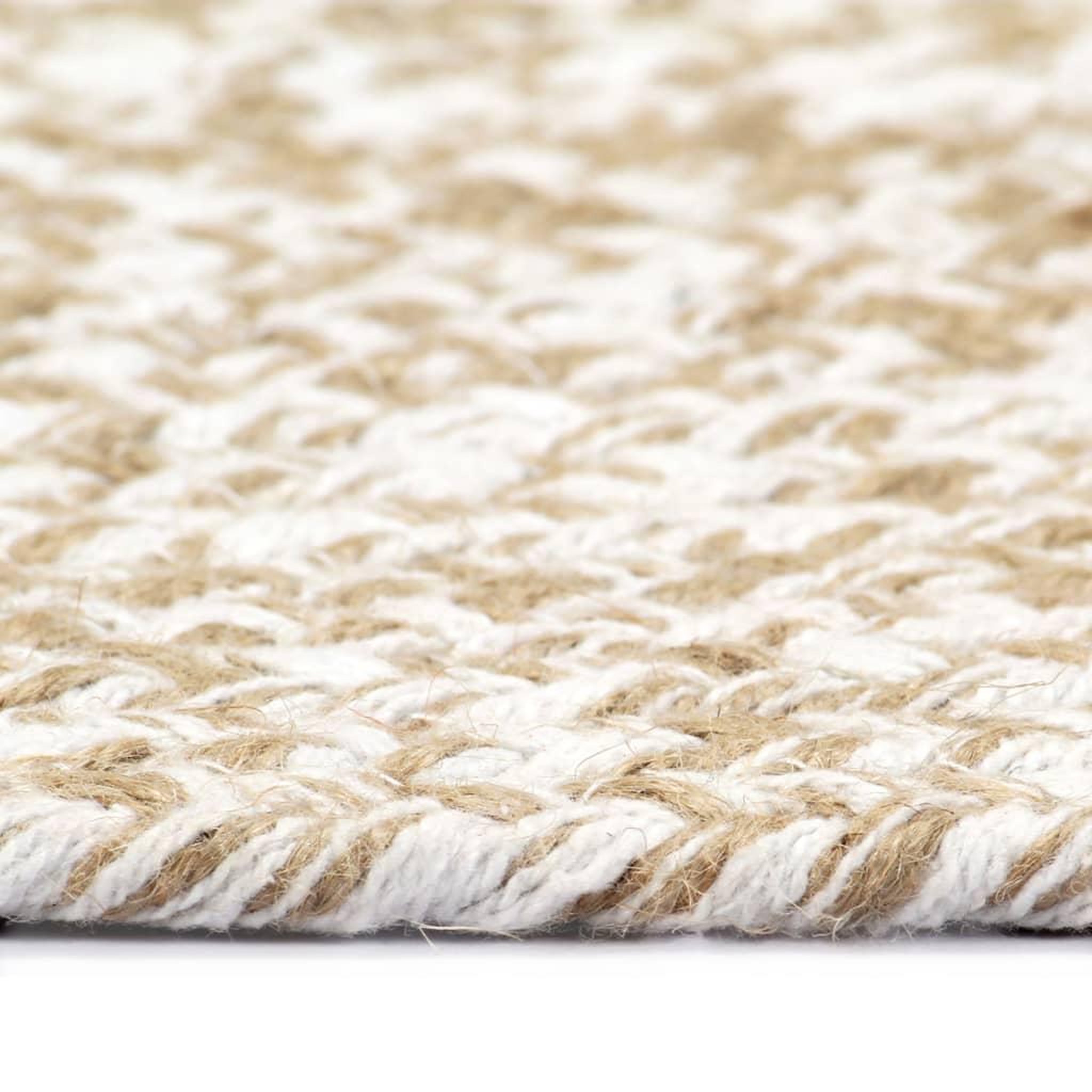 Voir la diapositive 3 : VIDAXL Tapis fait a la main Jute Blanc et naturel 120 cm