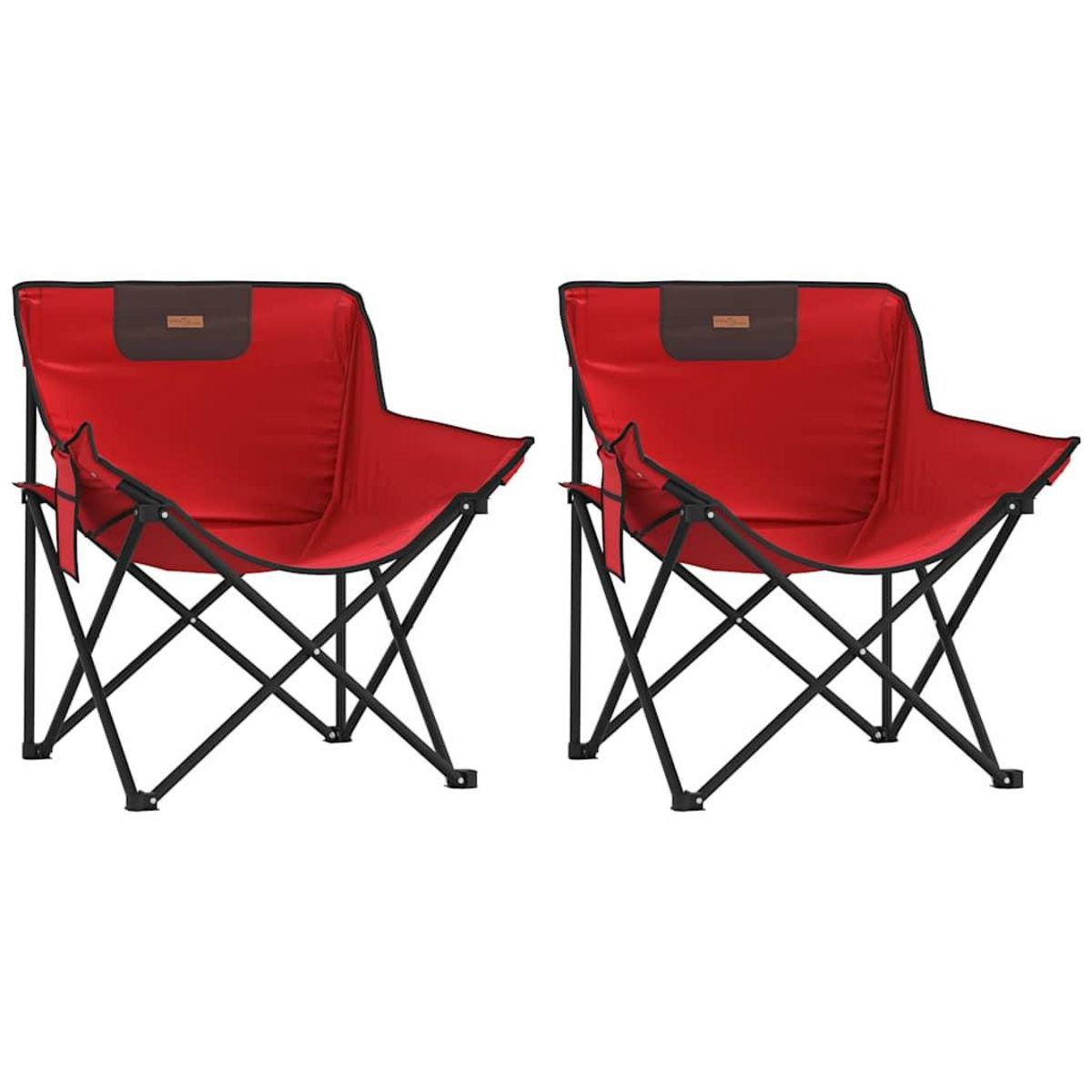 VIDAXL Chaise de camping avec poche pliable lot de 2 rouge