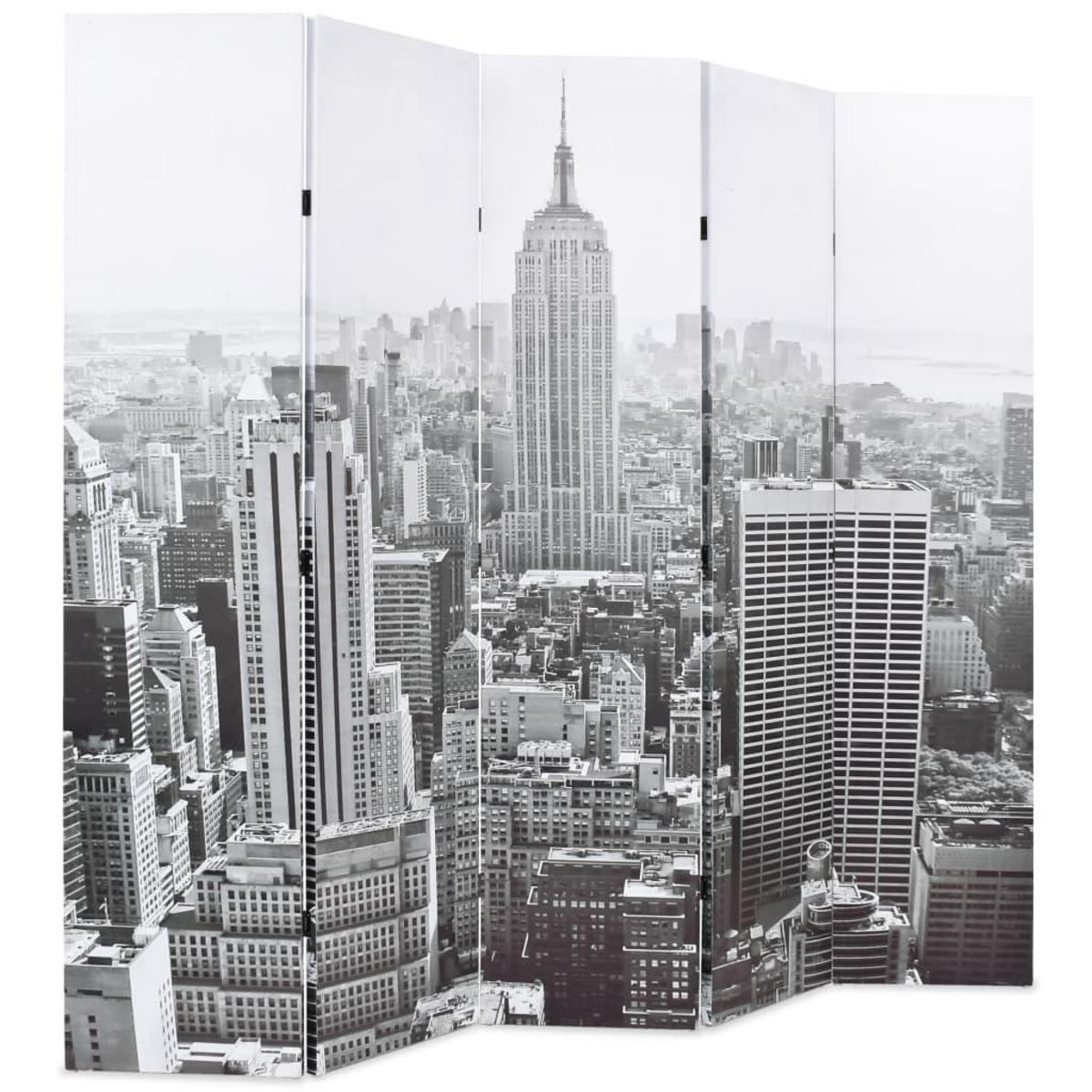 VIDAXL Cloison de separation pliable 200x170 cm New York Noir et blanc