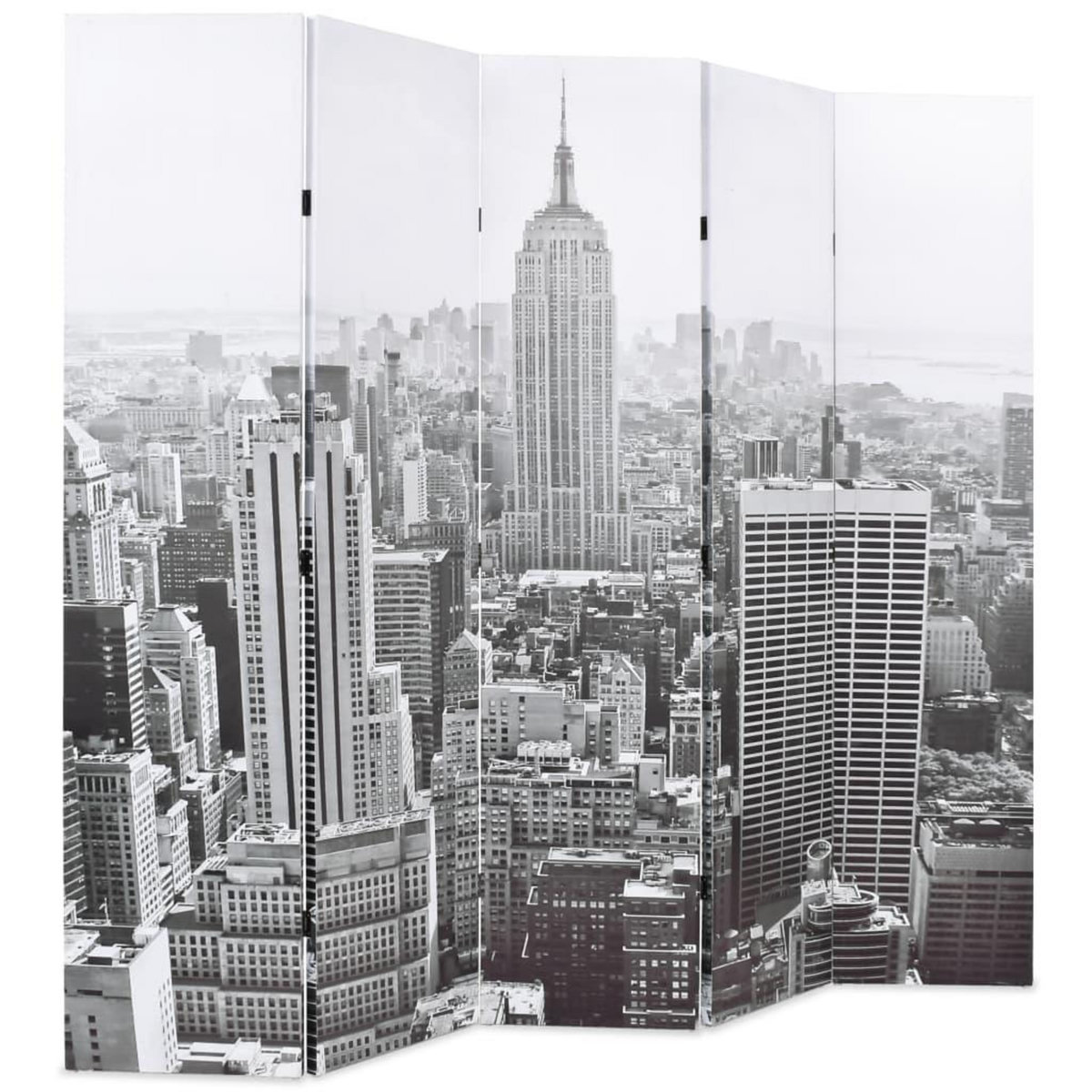 VIDAXL Cloison de separation pliable 200x170 cm New York Noir et blanc