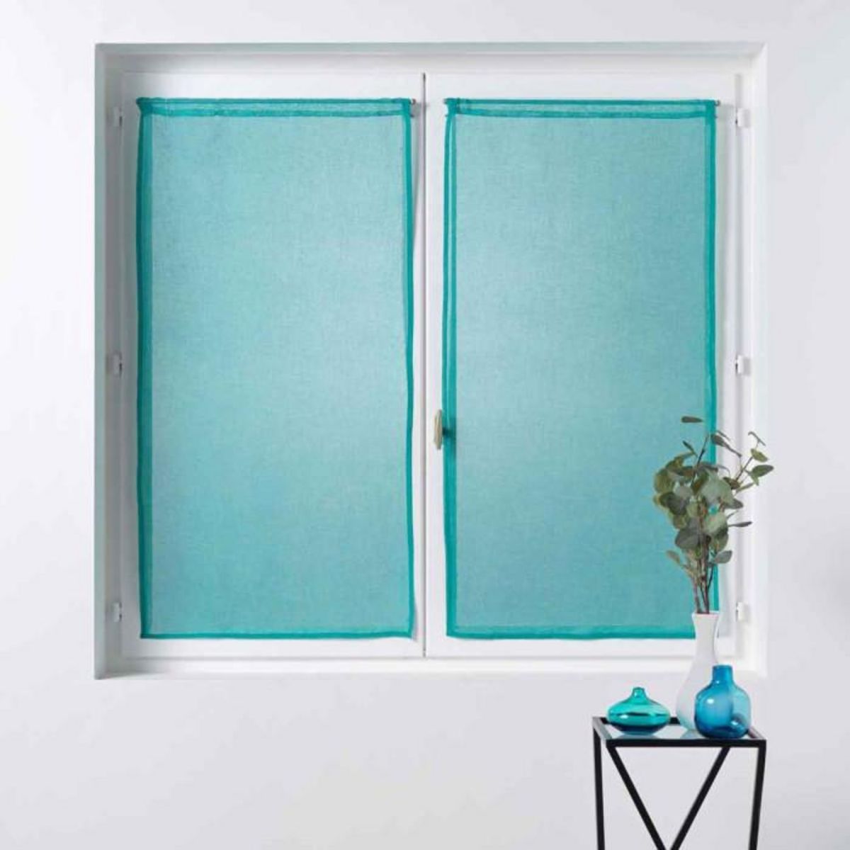 Paris Prix Paire de Voilages  Sandra  60x160cm Bleu