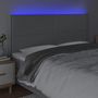 Voir la diapositive 3 : VIDAXL Tete de lit a LED Gris clair 160x5x118/128 cm Tissu