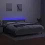 VIDAXL Sommier a lattes de lit et matelas et LED Gris clair 180x200 cm