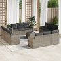 Voir la diapositive 1 : VIDAXL Salon de jardin avec coussins 13 pcs gris resine tressee