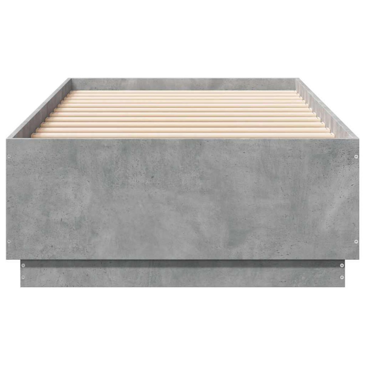 VIDAXL Cadre de lit sans matelas gris beton 100x200 cm