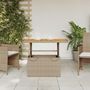Voir la diapositive 3 : VIDAXL Table de jardin beige 90x55x71 cm resine tressee et bois acacia