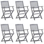 Voir la diapositive 2 : VIDAXL Chaises pliables d'exterieur lot de 6 et coussins Bois d'acacia