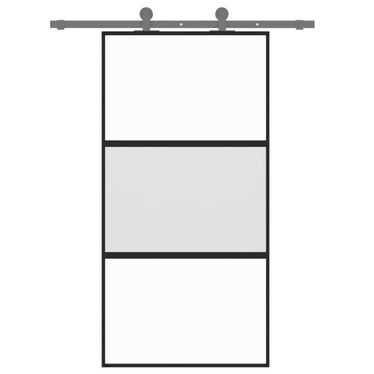 VIDAXL Porte coulissante noir 102,5x205 cm verre trempe aluminium