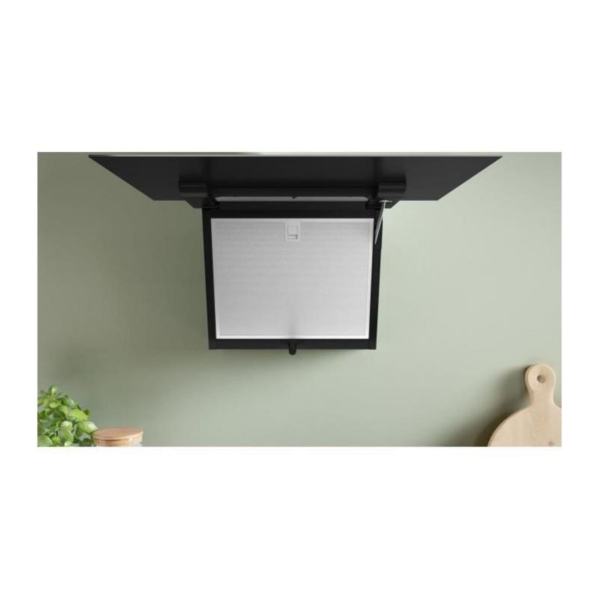 BOSCH Hotte décorative inclinée 60cm 768m³/h noir - DWK67FN60