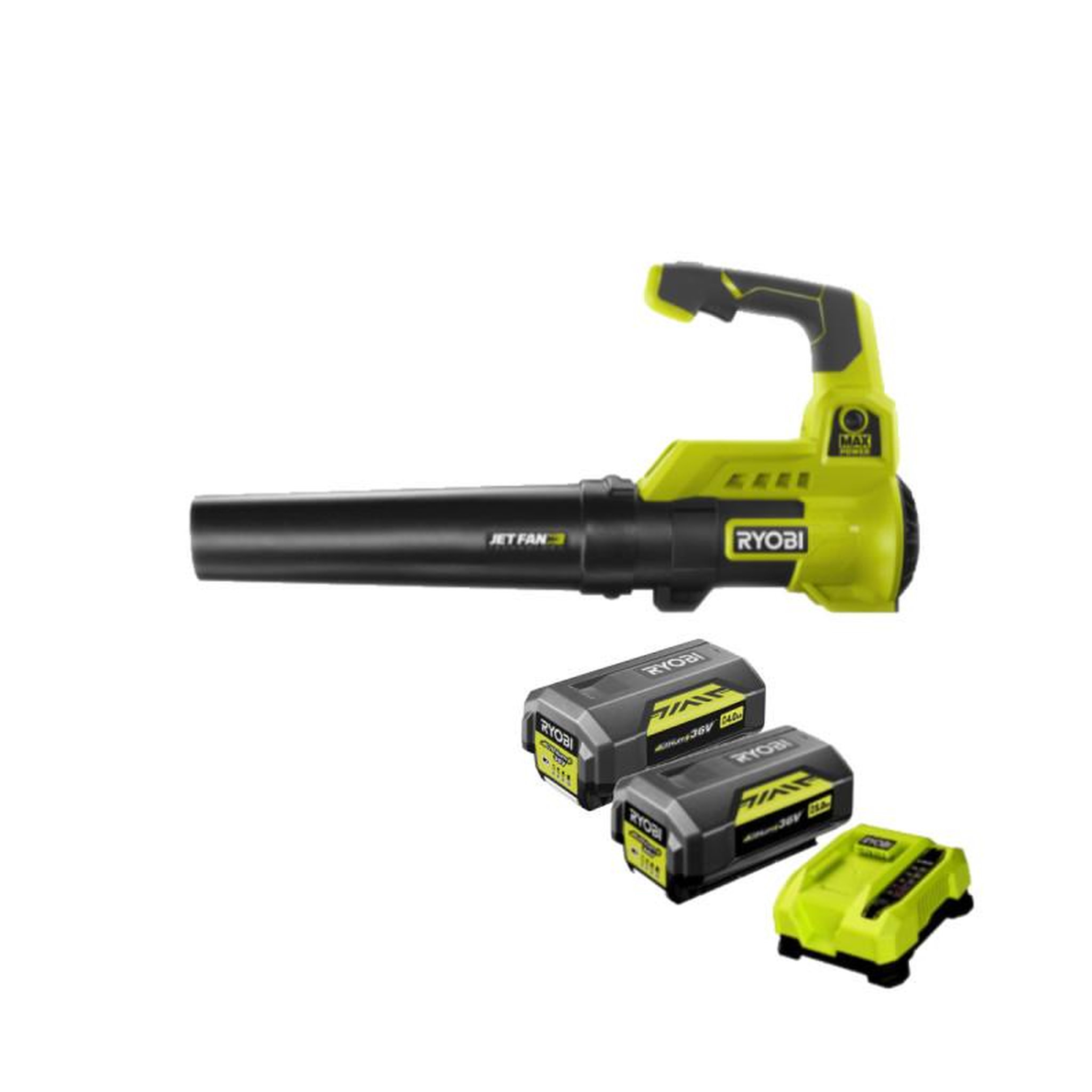 Ryobi Pack ryobi souffleur 36v max power ry36bla-140 - 2 batteries 4.0ah - 1 chargeur rapide