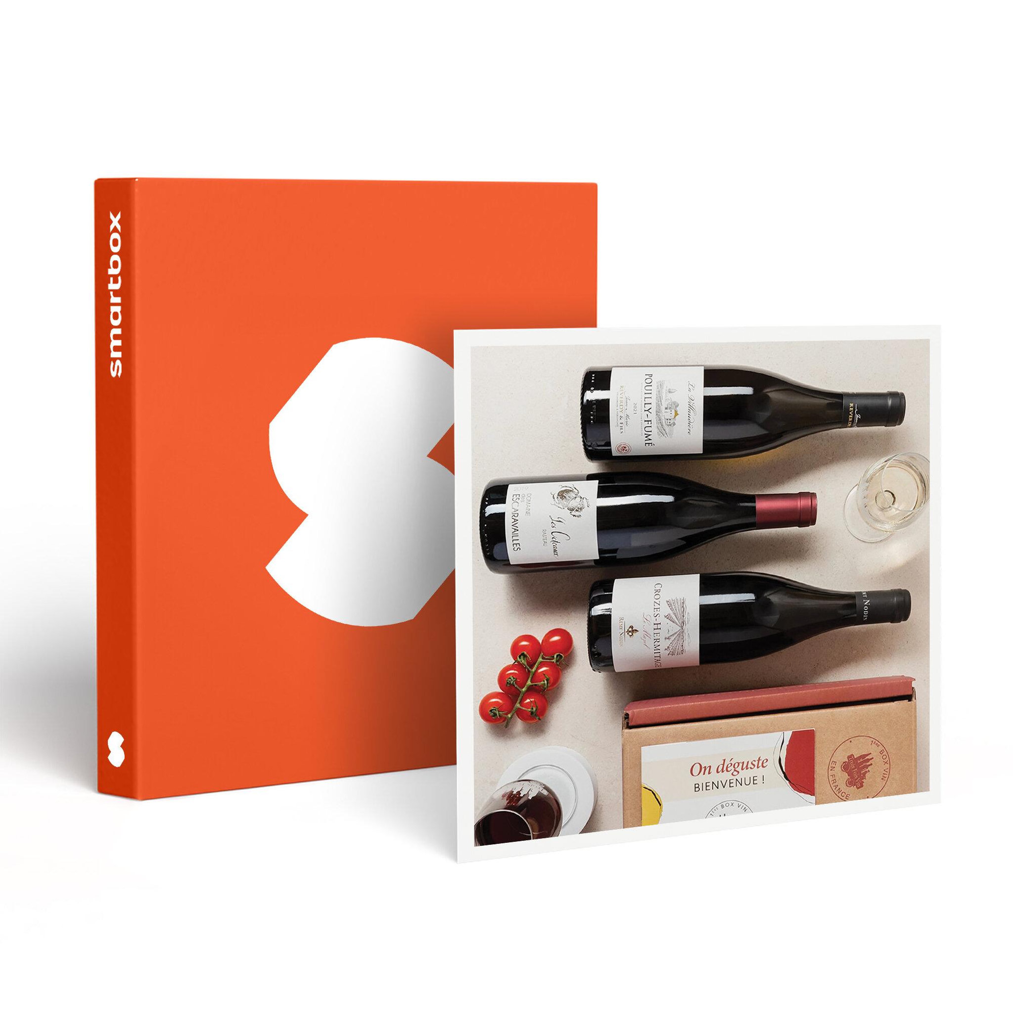 Smartbox Abonnement de 6 mois : 3 grands vins par mois et livret de dégustation - coffret cadeau gastronomie