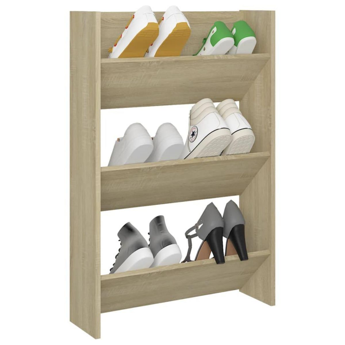 VIDAXL Armoire a chaussures murale Chene Sonoma 60x18x90 cm Agglomere