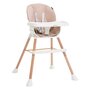 Voir la diapositive 2 : BEBELISSIMO BEBELISSIMO - Chaise Haute Évolutive en Bois - 3 en 1 – 6 mois jusqu'à 5 ans - réhausseur - rose