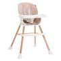 Voir la diapositive 2 : BEBELISSIMO BEBELISSIMO - Chaise Haute Évolutive en Bois - 3 en 1 – 6 mois jusqu'à 5 ans - réhausseur - rose