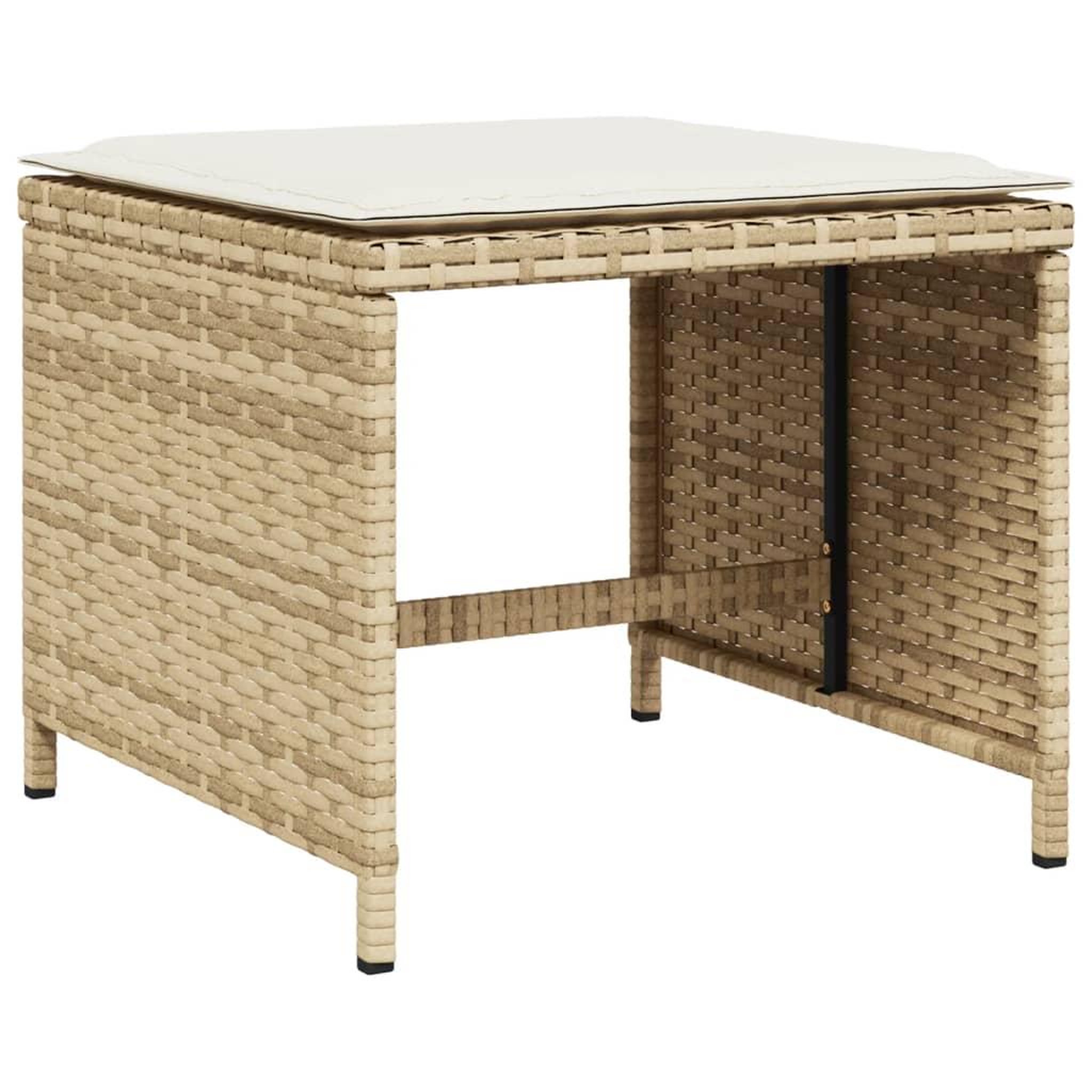 Voir la diapositive 3 : VIDAXL Ensemble a manger de jardin et coussins 11 pcs beige poly rotin