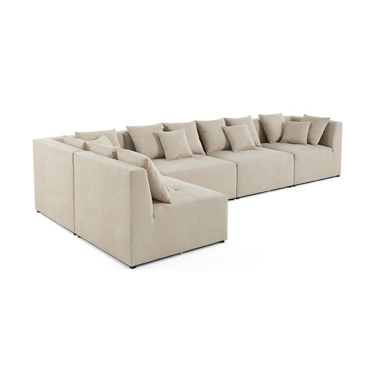 LISA DESIGN Amalfi - canapé modulable d'angle réversible - 5 places - en tissu