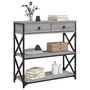 Voir la diapositive 3 : VIDAXL Table console sonoma gris 75x28x75 cm bois d ingénierie