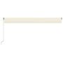 Voir la diapositive 3 : VIDAXL Auvent manuel retractable avec LED 600x300 cm Creme