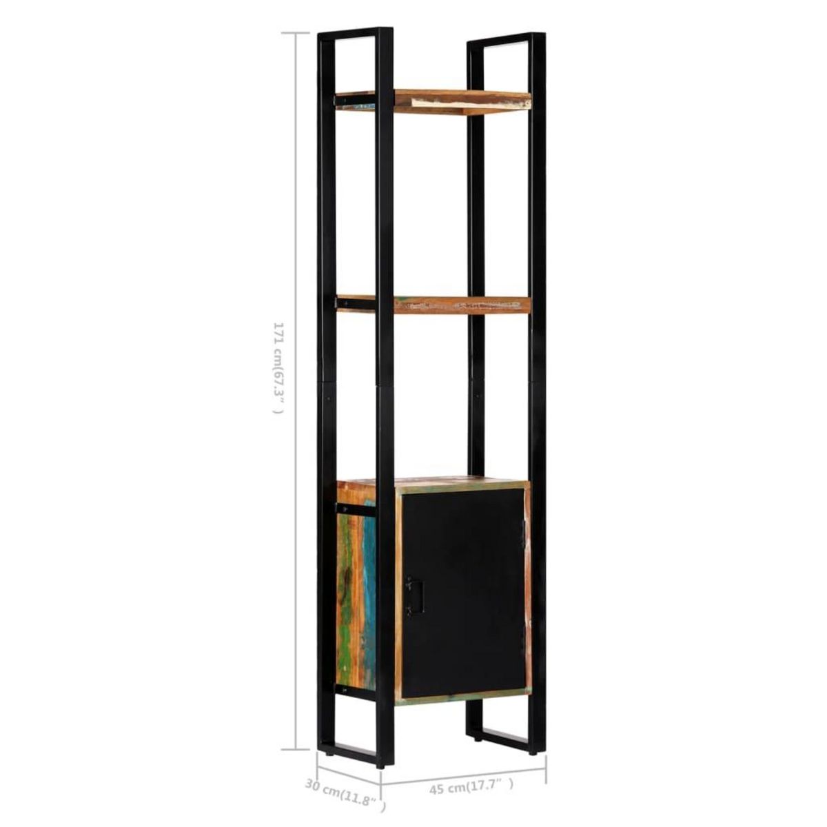 VIDAXL Bibliotheque 45x30x171 cm Bois de recuperation solide