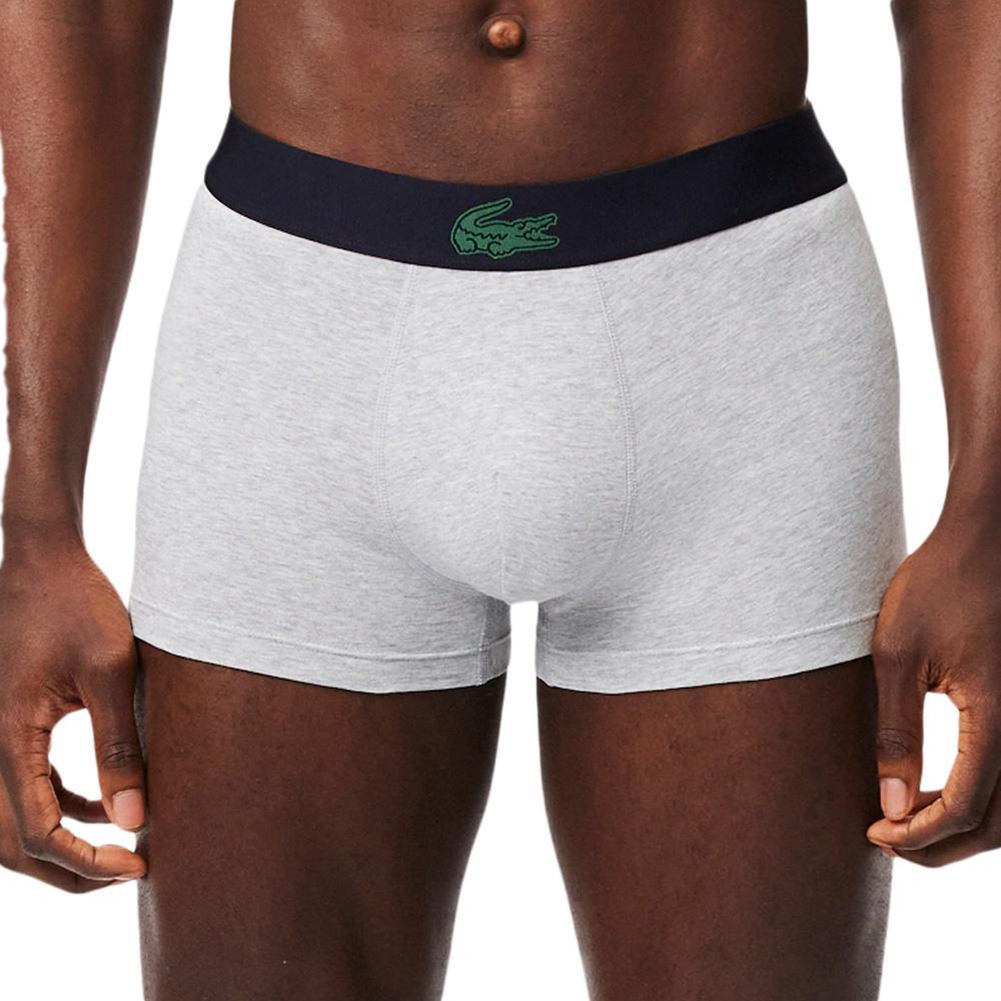 Voir la diapositive 2 : Lacoste x3 Boxers Marine/Vert/Gris Homme Lacoste Stretch