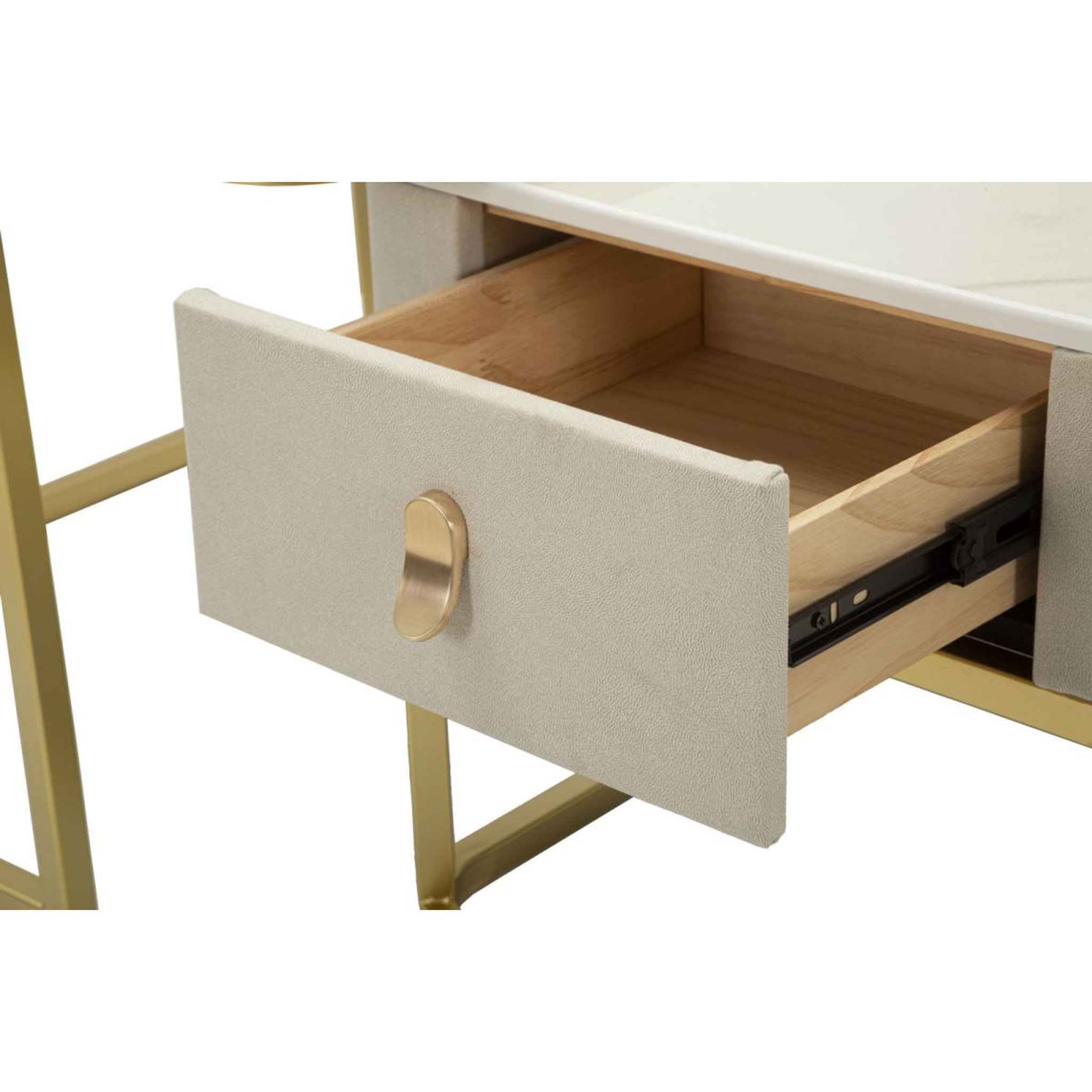 Voir la diapositive 4 : Paris Prix Lot de 2 tables basses  beauty  70cm crème & or