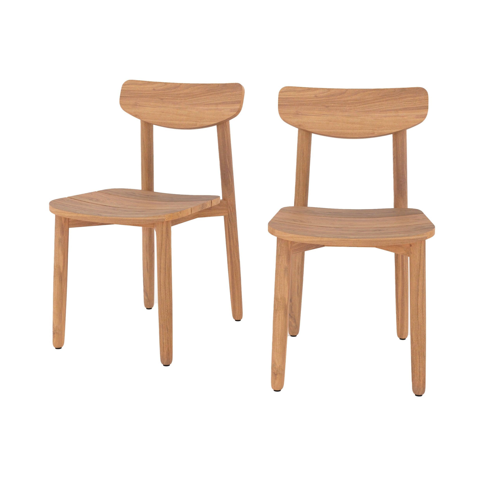 MAISON PAVANE Lot de 2 chaises de jardin en bois de teck recyclé-lufy