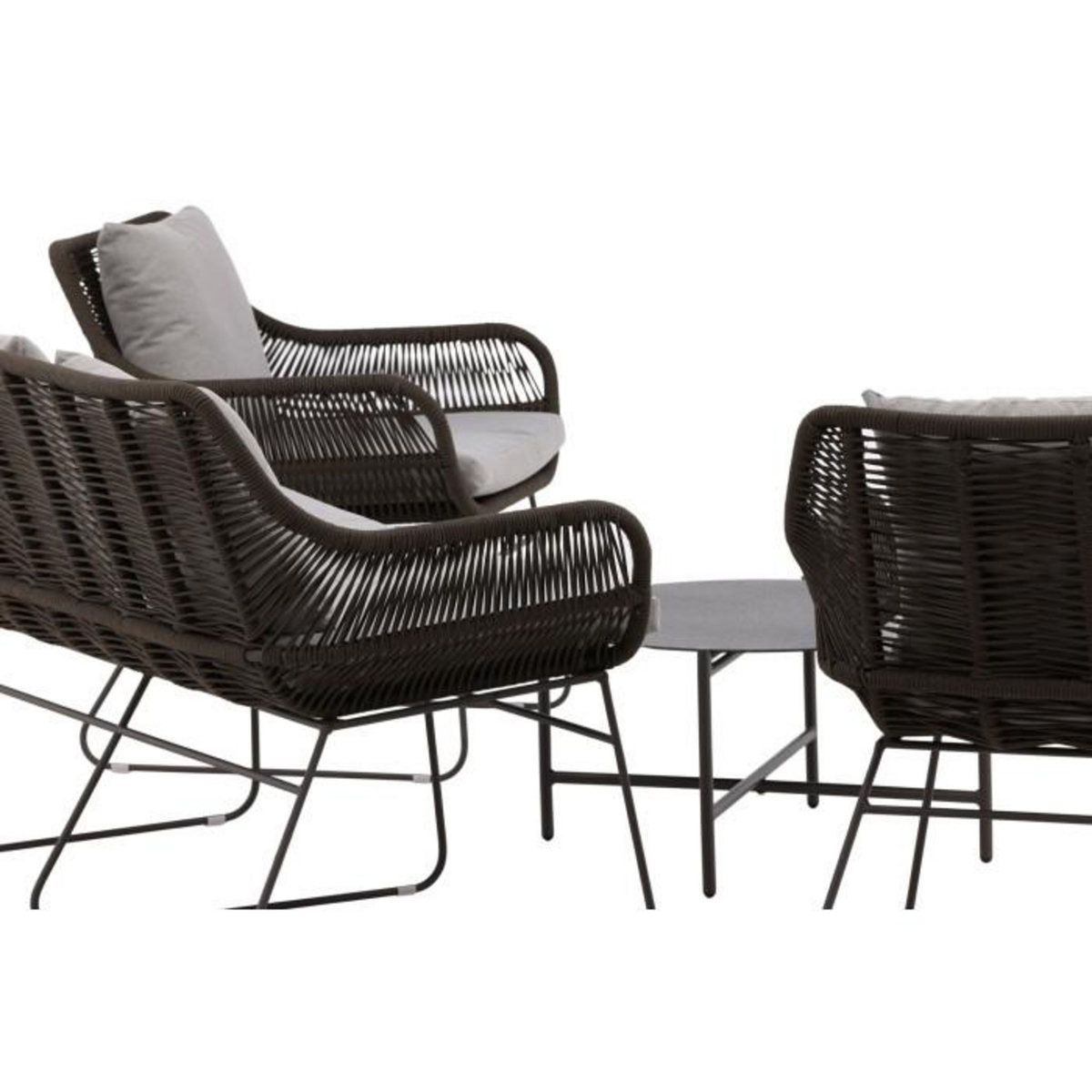 Paris Prix Salon de Jardin  Davao  133cm Marron & Gris