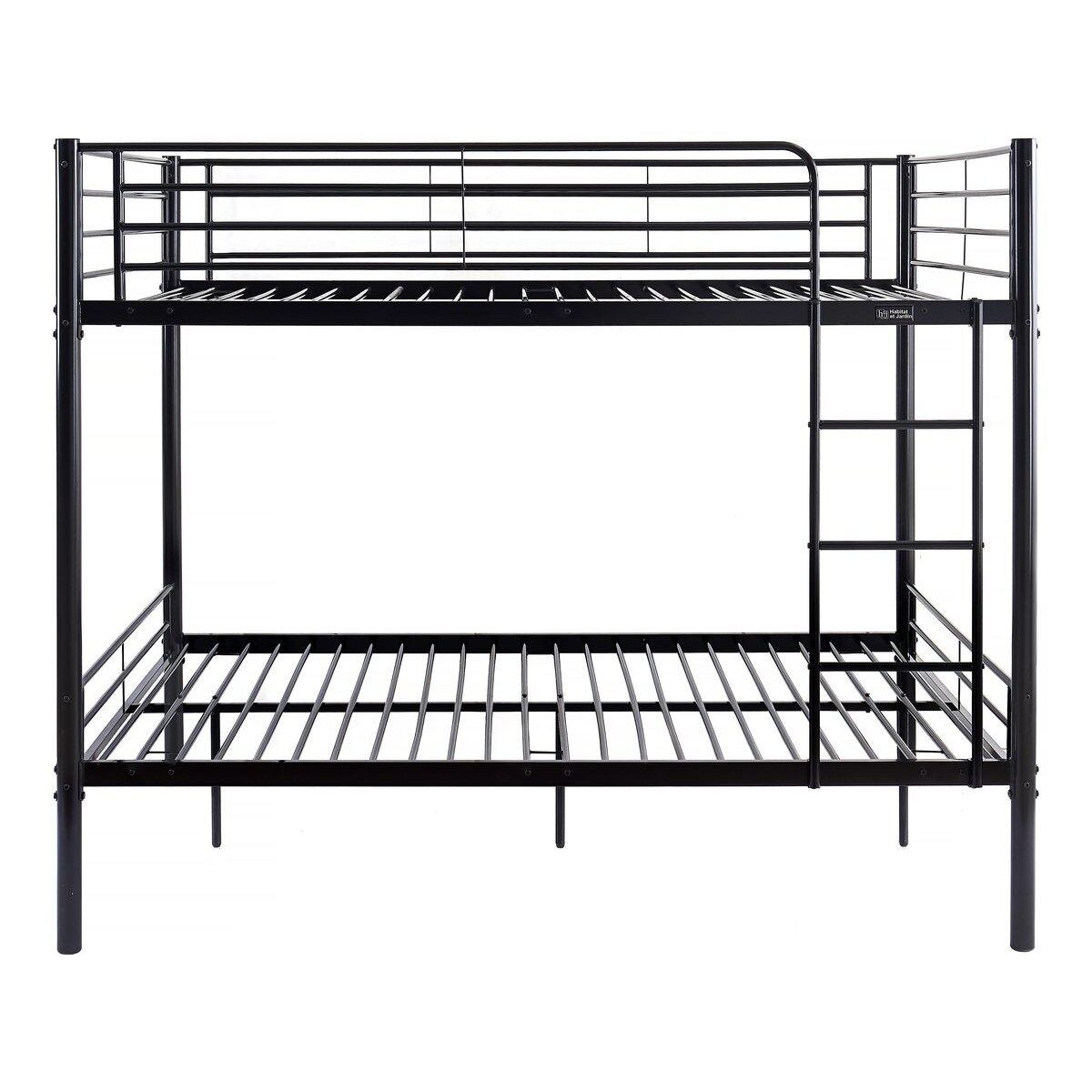 Habitat et Jardin Lit superposé double  Adam  - Sommier inclus - 140 x 190 cm - Noir