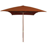VIDAXL Parasol de jardin avec mat en bois terre cuite 200x300 cm