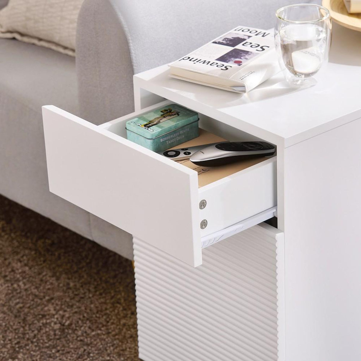 SOBUY SoBuy - Table De Chevet à un tiroir - Blanc - 70x35x60cm - Moderne - FBT135-W