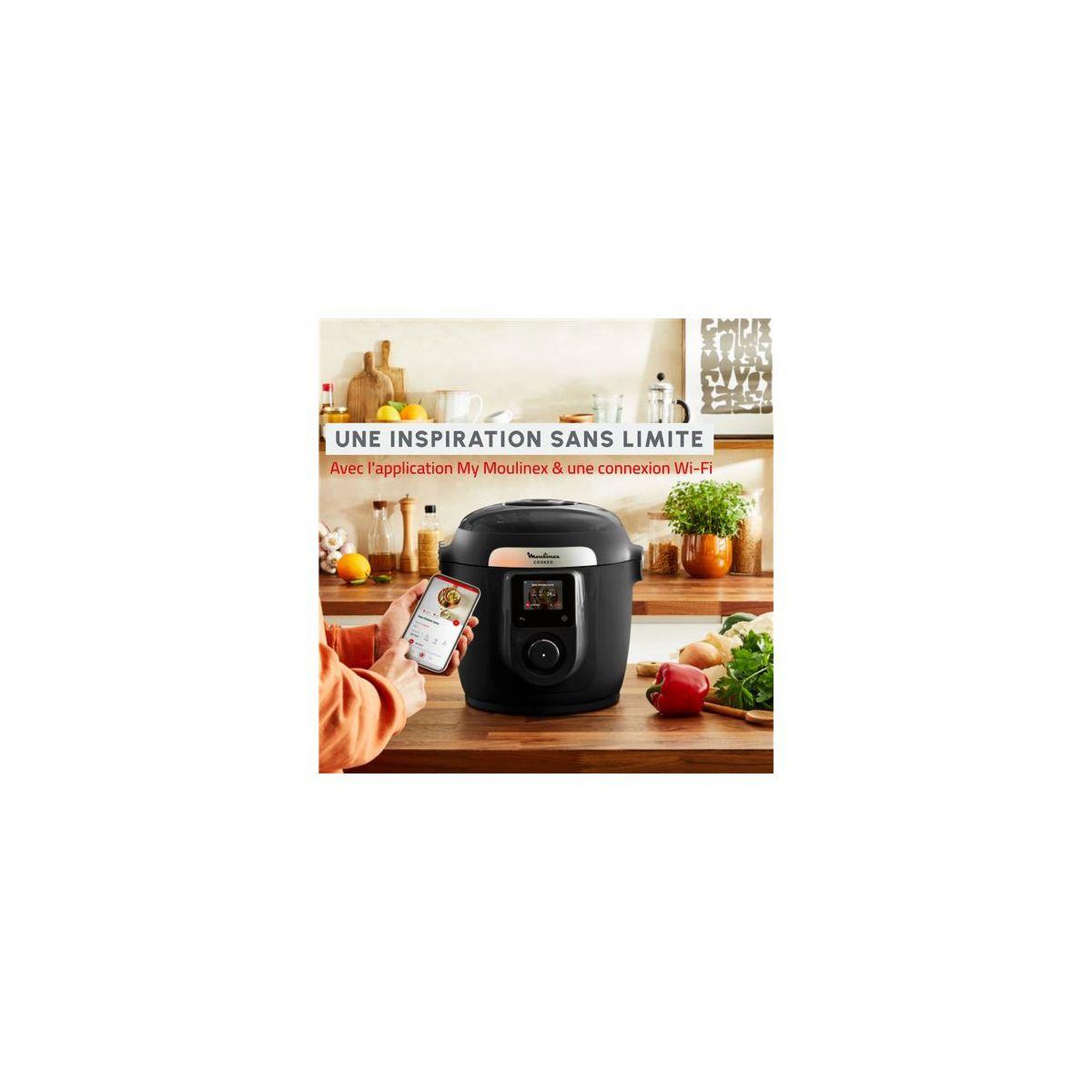 Voir la diapositive 2 : MOULINEX Cookeo YY5449FB noir connecté 6 L, 9 modes de cuisson + extra crisp