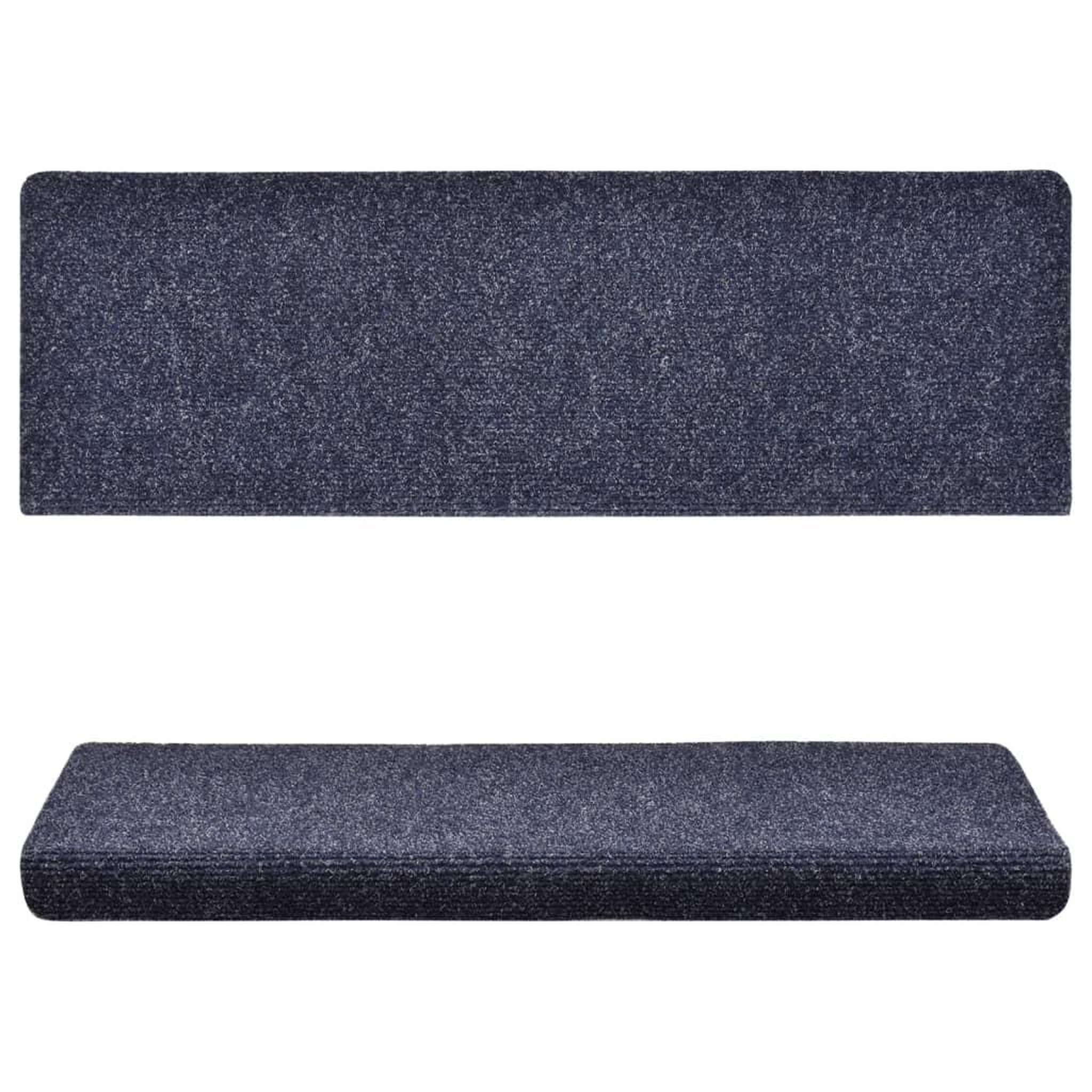 Voir la diapositive 4 : VIDAXL Tapis d'escalier 15 pcs Tissu aiguillete 65x21x4 cm Bleu