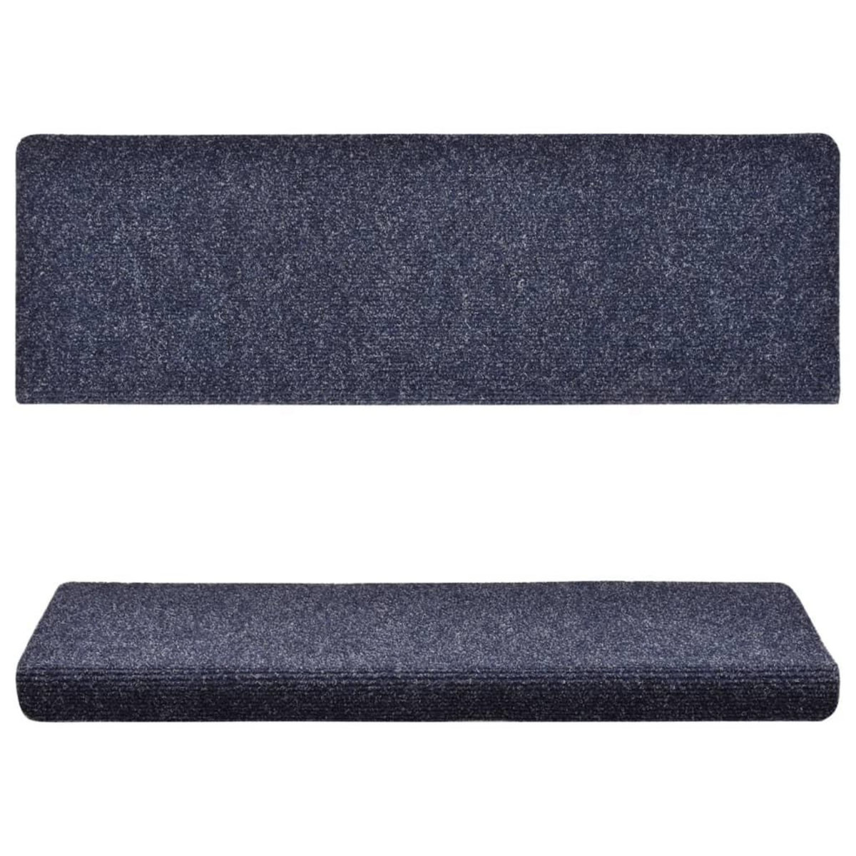 VIDAXL Tapis d'escalier 15 pcs Tissu aiguillete 65x21x4 cm Bleu