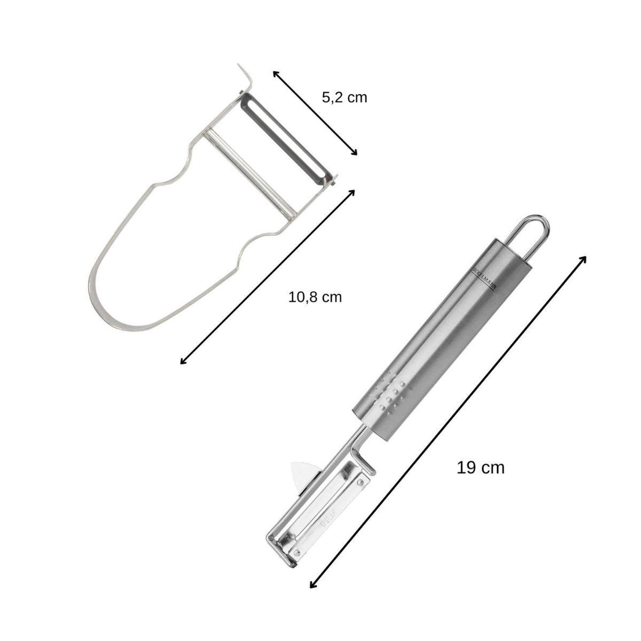 Voir la diapositive 4 : Fackelmann Duo eplucheur à légumes pendule 19 cm et rasoir à légumes castor inox 11 cm fackelmann