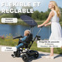 Voir la diapositive 4 : HOMCOM Tricycle enfant pare-soleil pliable canne amovible benne rangement acier bleu à pois noir