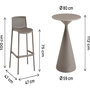 Voir la diapositive 3 : Habitat et Jardin Table et chaises hautes de jardin bistrot empilables  Néora  - 2 places - Taupe