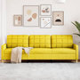 Voir la diapositive 1 : VIDAXL Canape a 3 places Jaune clair 210 cm Tissu