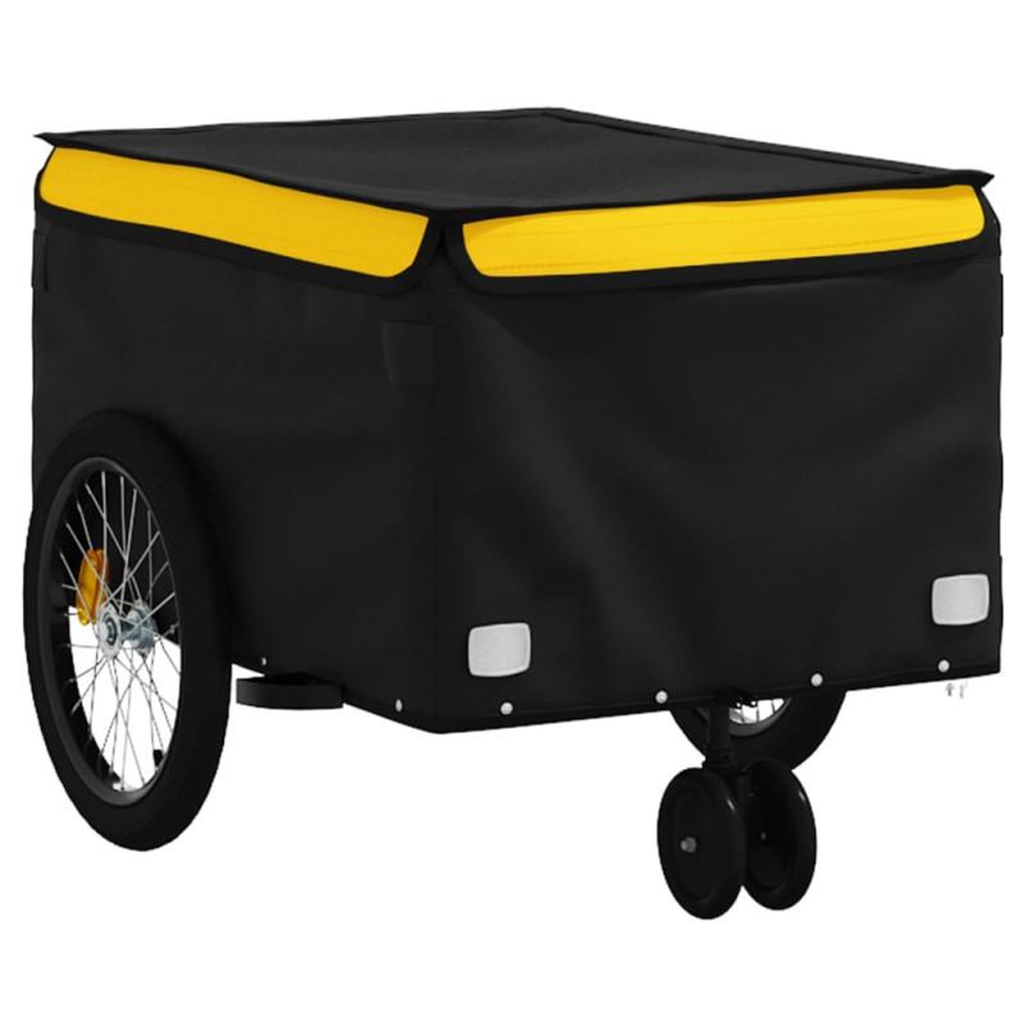 Voir la diapositive 4 : VIDAXL Remorque de vélo noir et jaune 30 kg fer